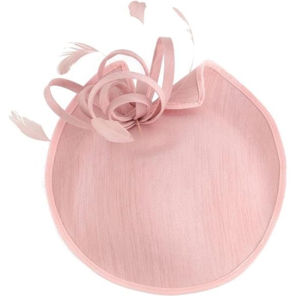 Fascinator Feather Tea Party Pillbox Derby Hat 2 Pink - Picture 7 of 7